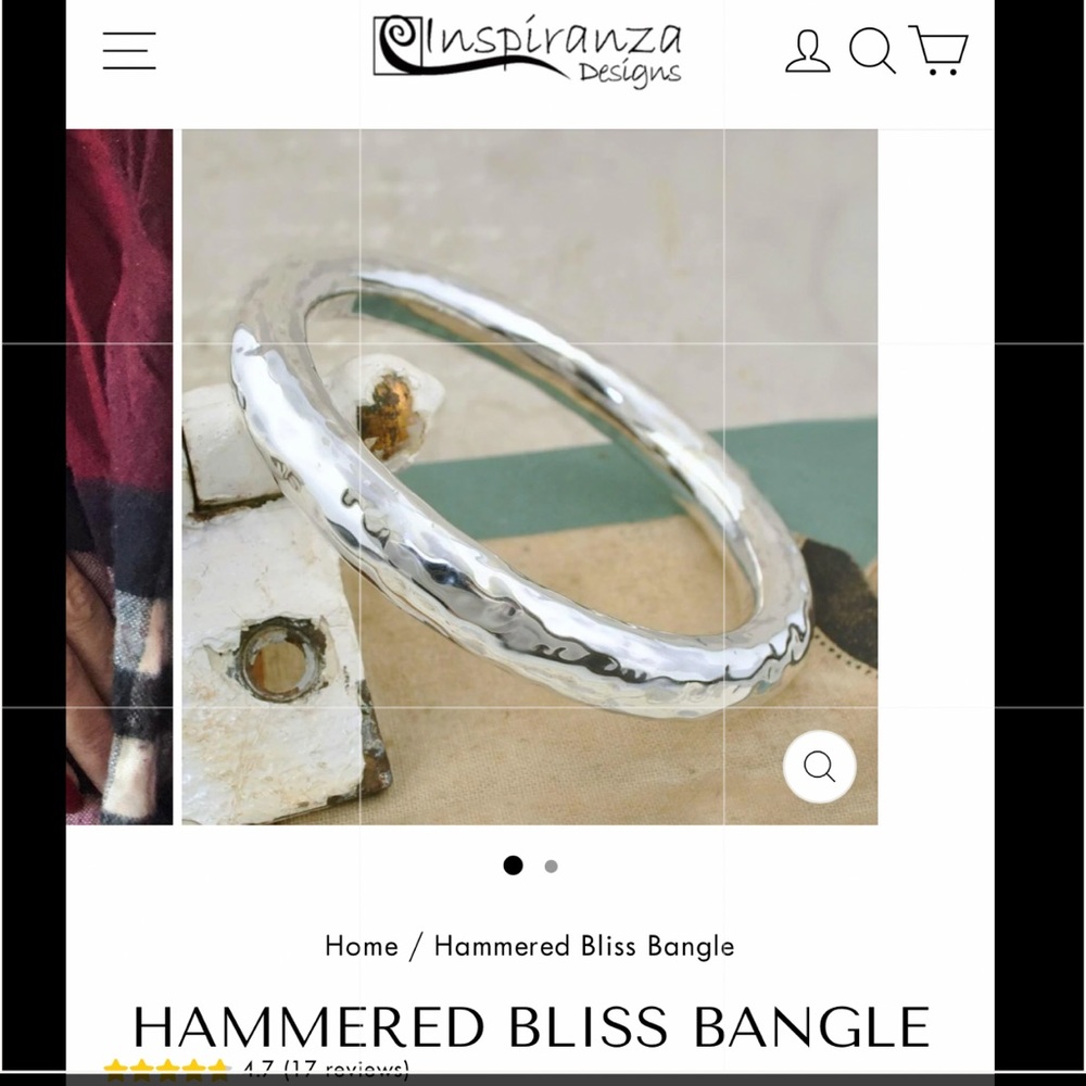 Inspiranza 925 sterling silver Hammered Bangle bracelet-NEW